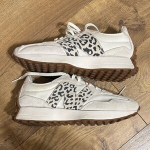 New Balance Cream and Leopard Print Women's Sneakers